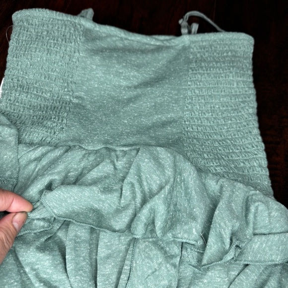 FREE PEOPLE Myra Maxi Dress Green ruffled spaghetti strap details XS NWT - Picture 13 of 16